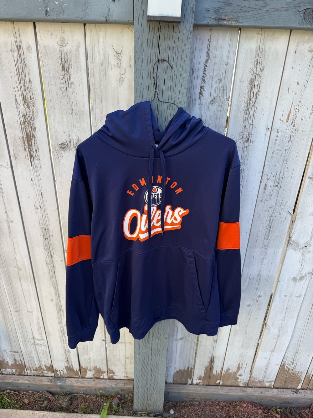 Navy Pullover Oilers Hoodie Size XL
